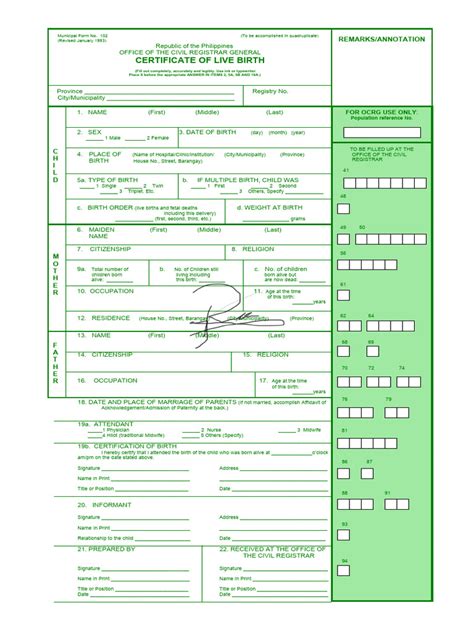 Registering Birth and Issuance of Certificate of Live Birth (COLB) .